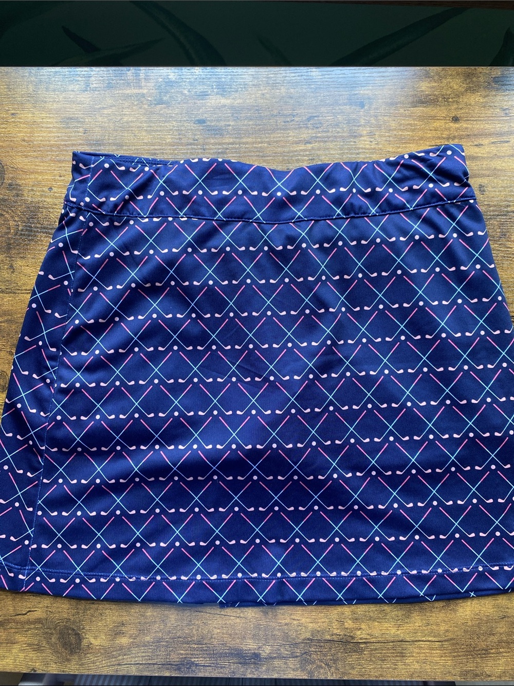 Coral Bay Navy Athletic Skort with Golf Club Print